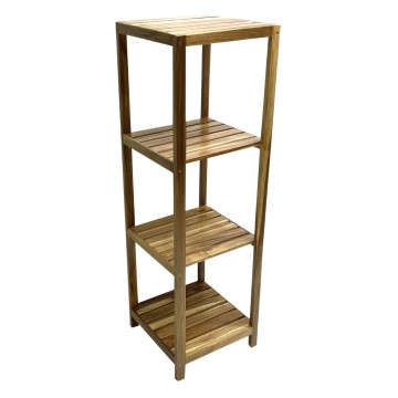 Acacia Wood 4-Tier Bath Shelf - Durable Storage Solution